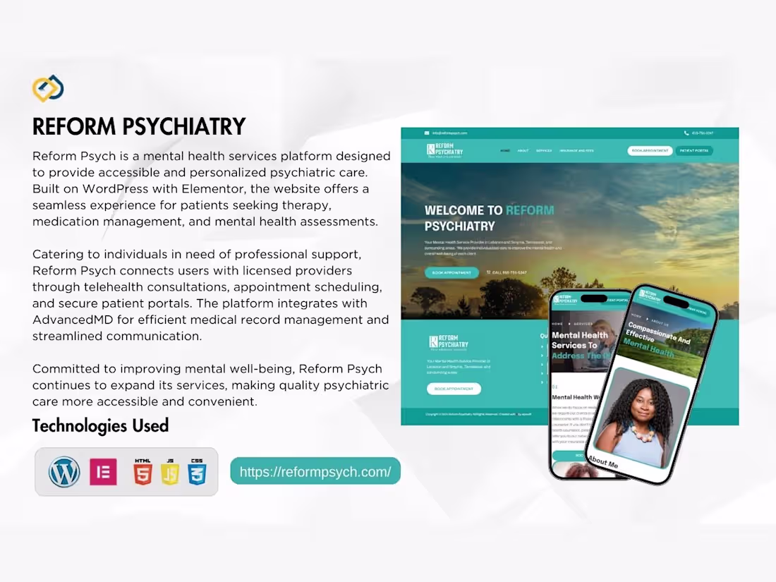 Cover image for Reform Psychiatry — an accessible mental health platform
