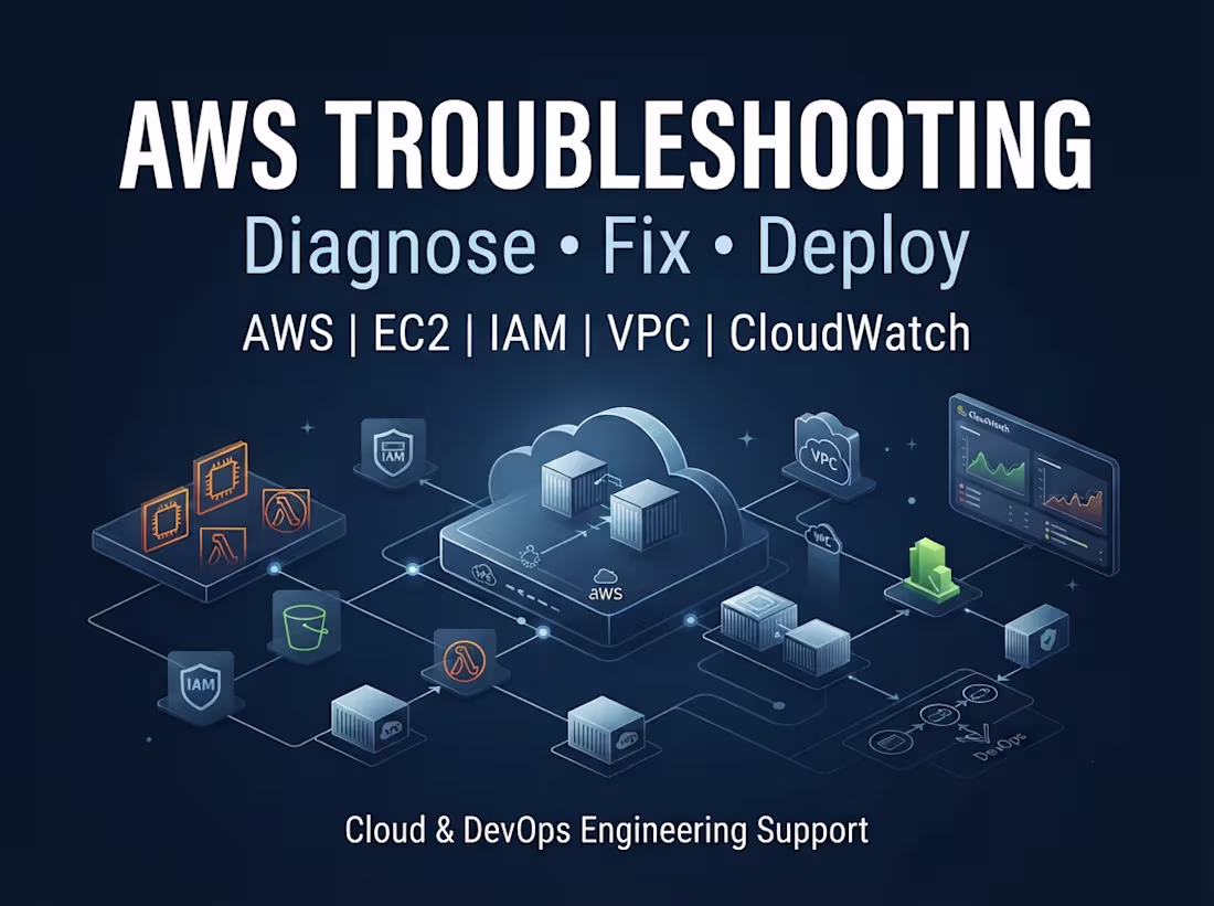 Cover image for I troubleshoot & fix your AWS cloud deployment / infrastructure 