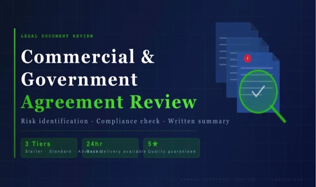 Cover image for Review commercial and government agreements and identify risks
