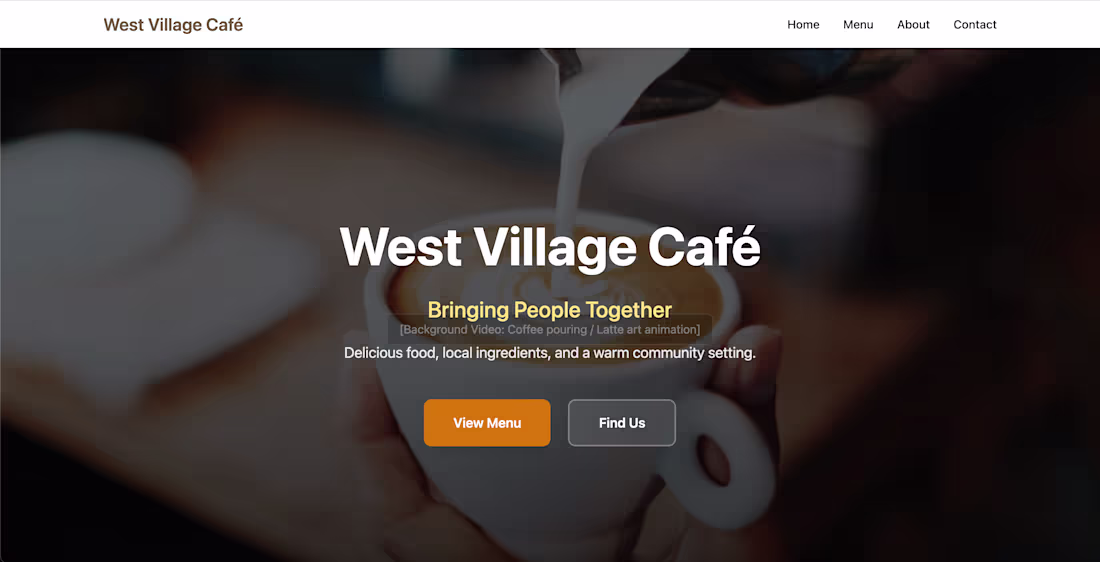 Cover image for Created a fulls tack website for a cafe