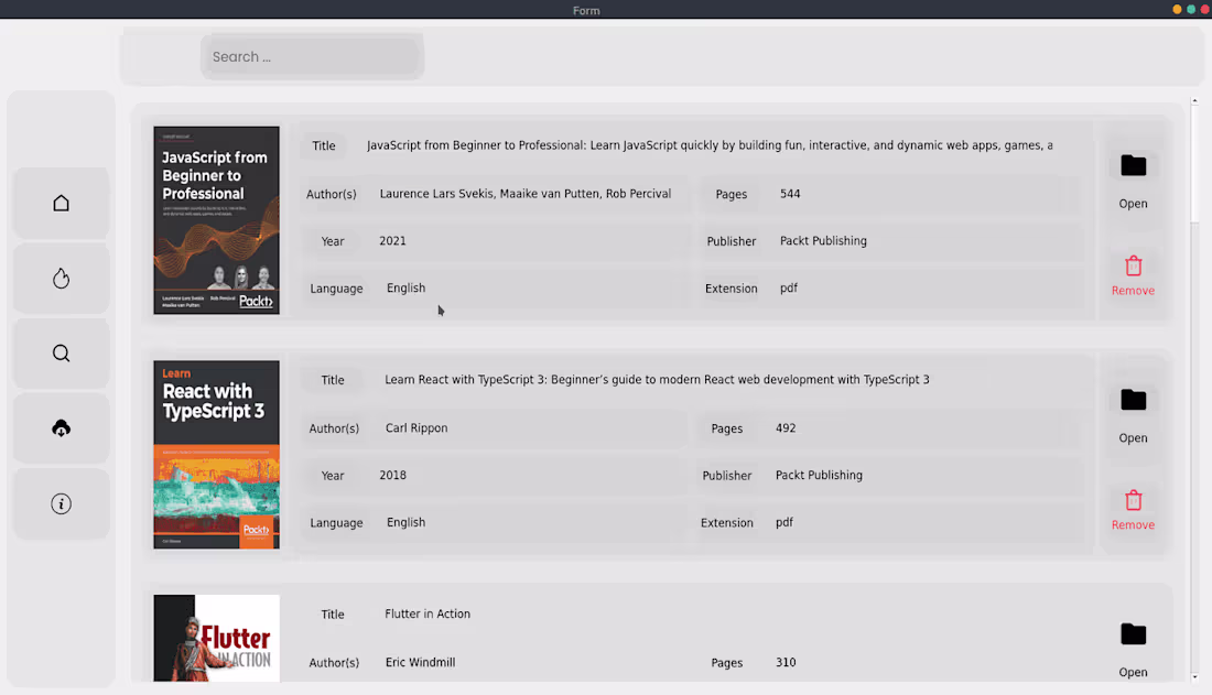 Cover image for Qt Desktop App for browsing and downloading books