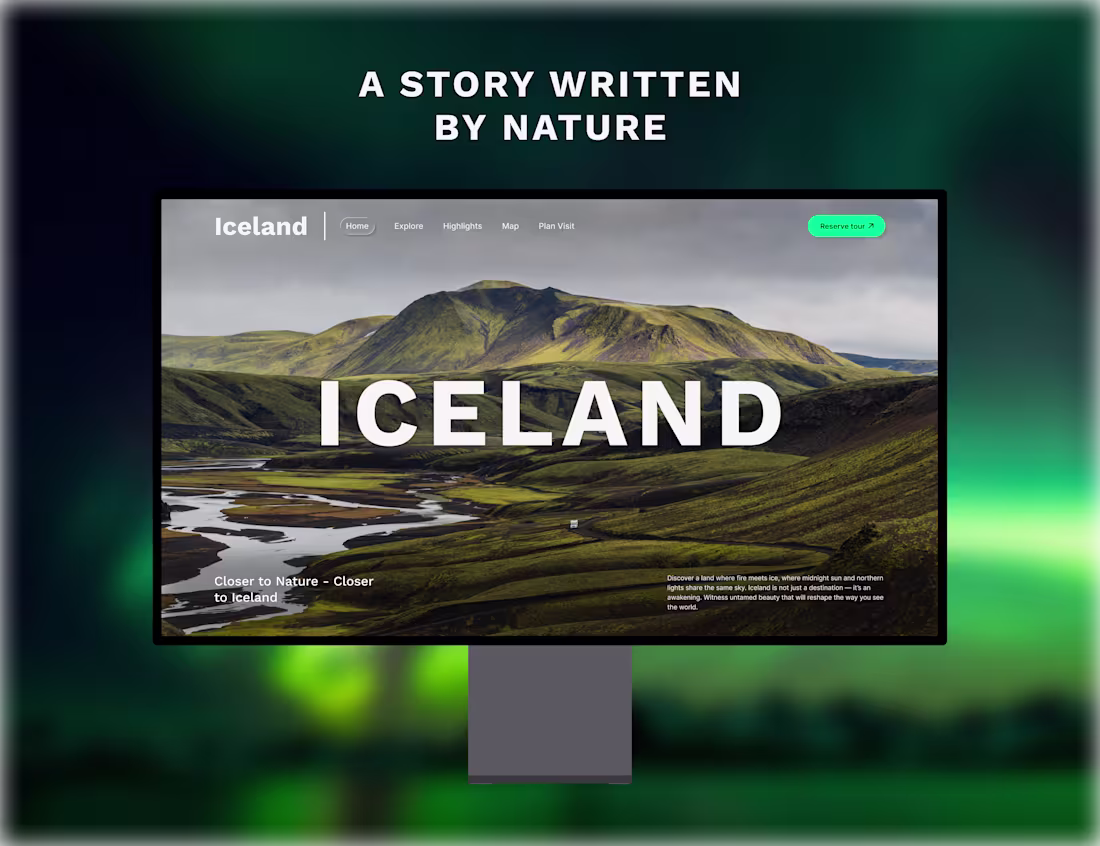 Cover image for Business-card website for a travel agency in Iceland