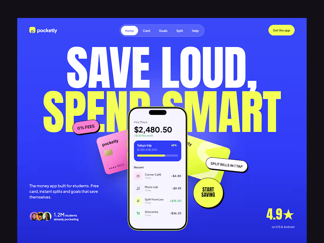Cover image for Student finance app landing page