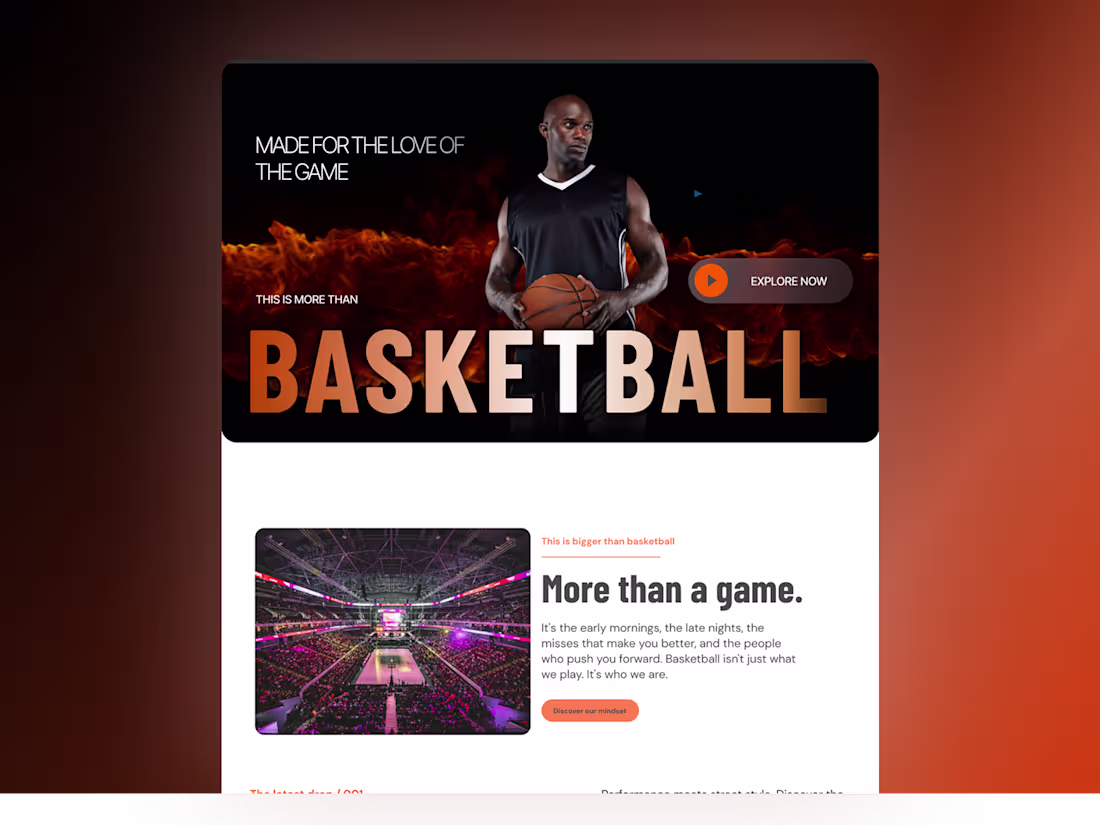 Cover image for Basketball Landing Page - UI/UX