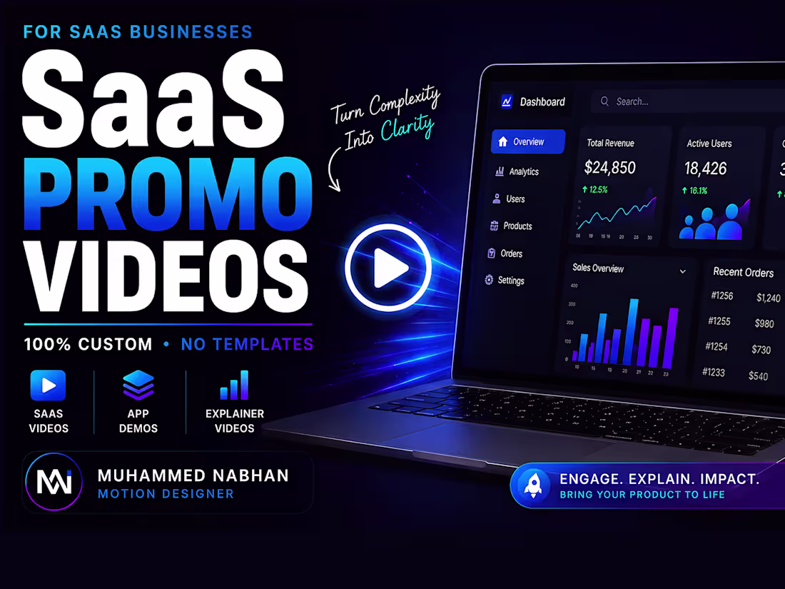 Cover image for Custom SaaS product promo video