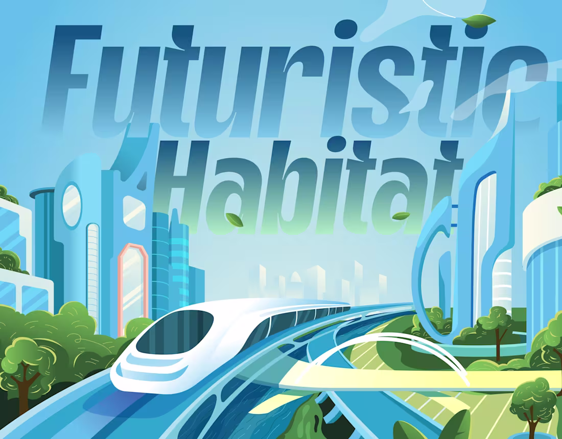 Cover image for Futuristic Habitat Scene| Illustration | Orbix Studio