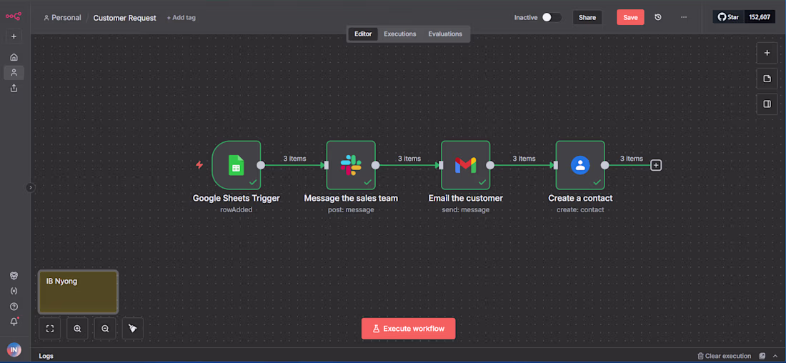 Cover image for I built my first workflows on n8n to handle new requests. Th...