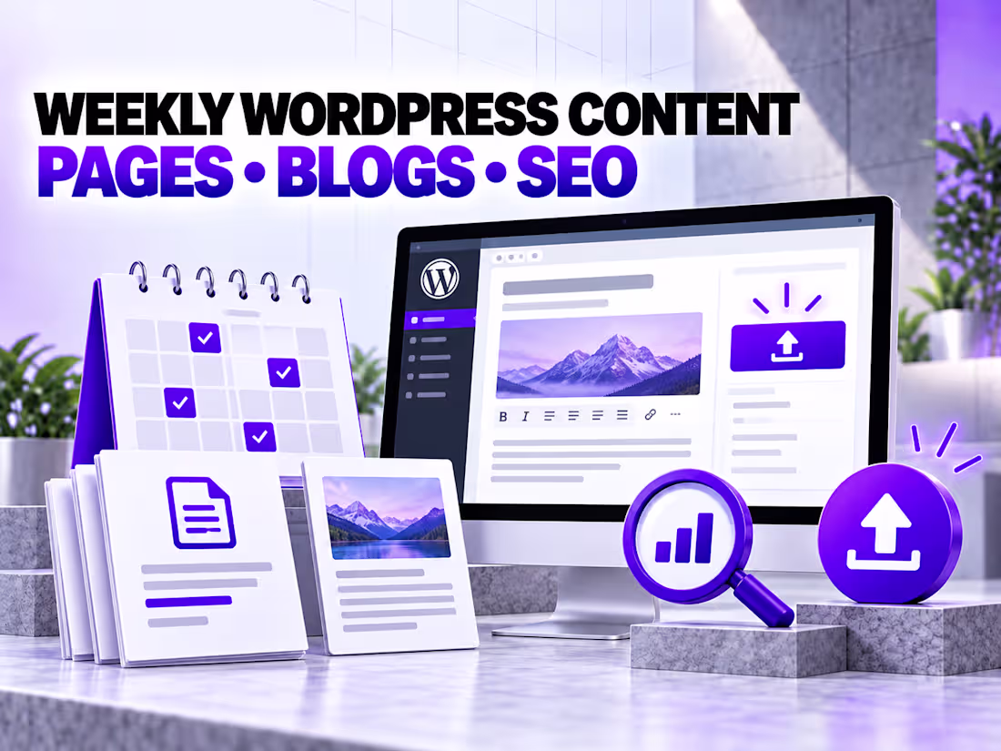 Cover image for Weekly WordPress Page Creation & Blog Publishing