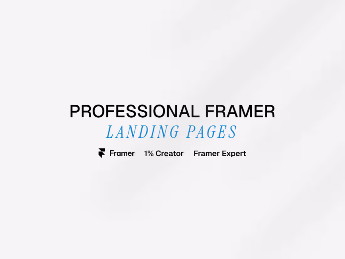 Cover image for Professional Framer Landing Page Design