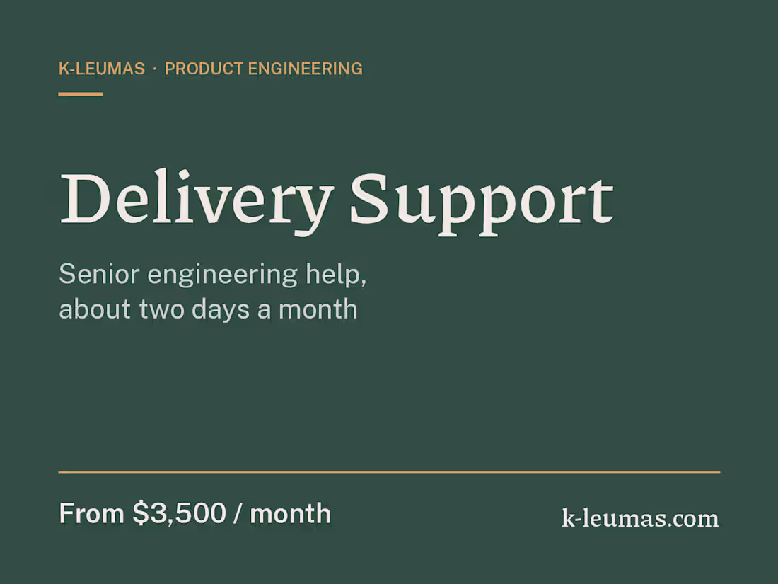 Cover image for Delivery Support: senior engineering help, part-time