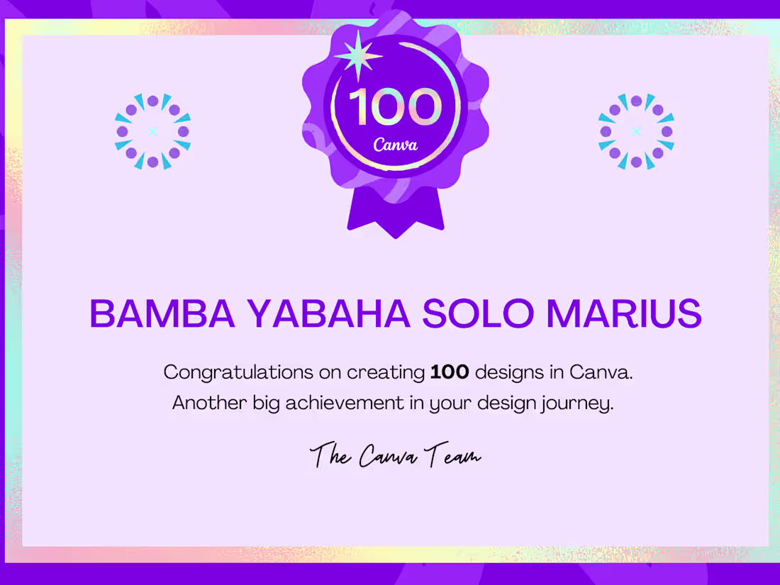 Cover image for 100 Designs Milestone on Canva