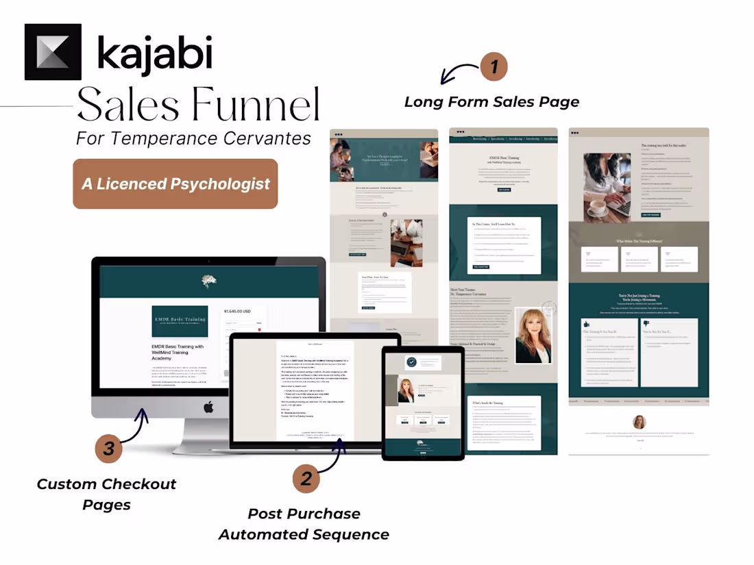 Cover image for Custom Kajabi Sales Page + Tech Setup for a Psychologist