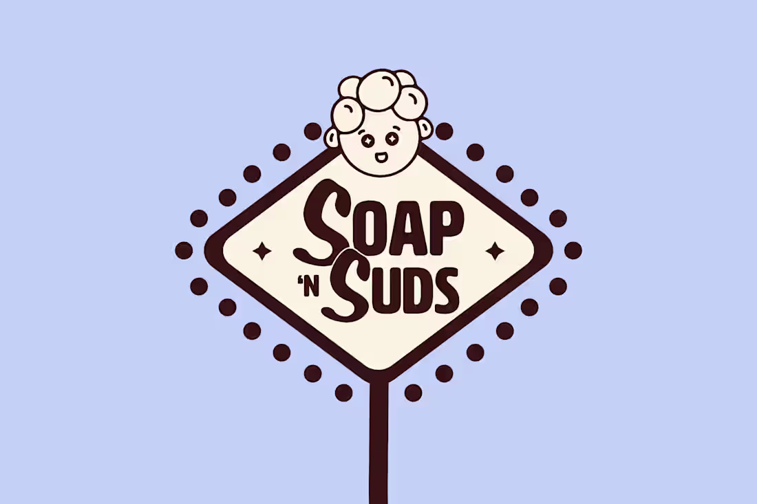 Cover image for Soap ’n Suds – Vintage-Inspired Laundromat Brand