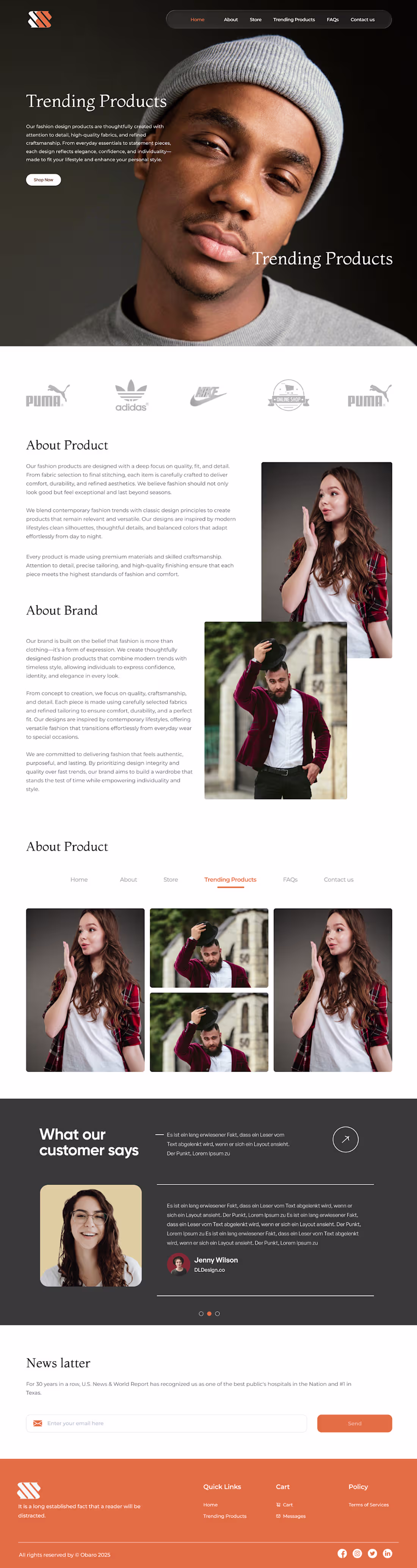 Cover image for Landing Page Design for a Fashion Product Website