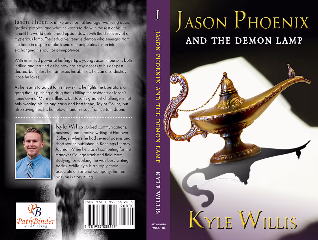 Cover image for Front & Back Cover Art for 'Jason Phoenix and the Demon Lamp'