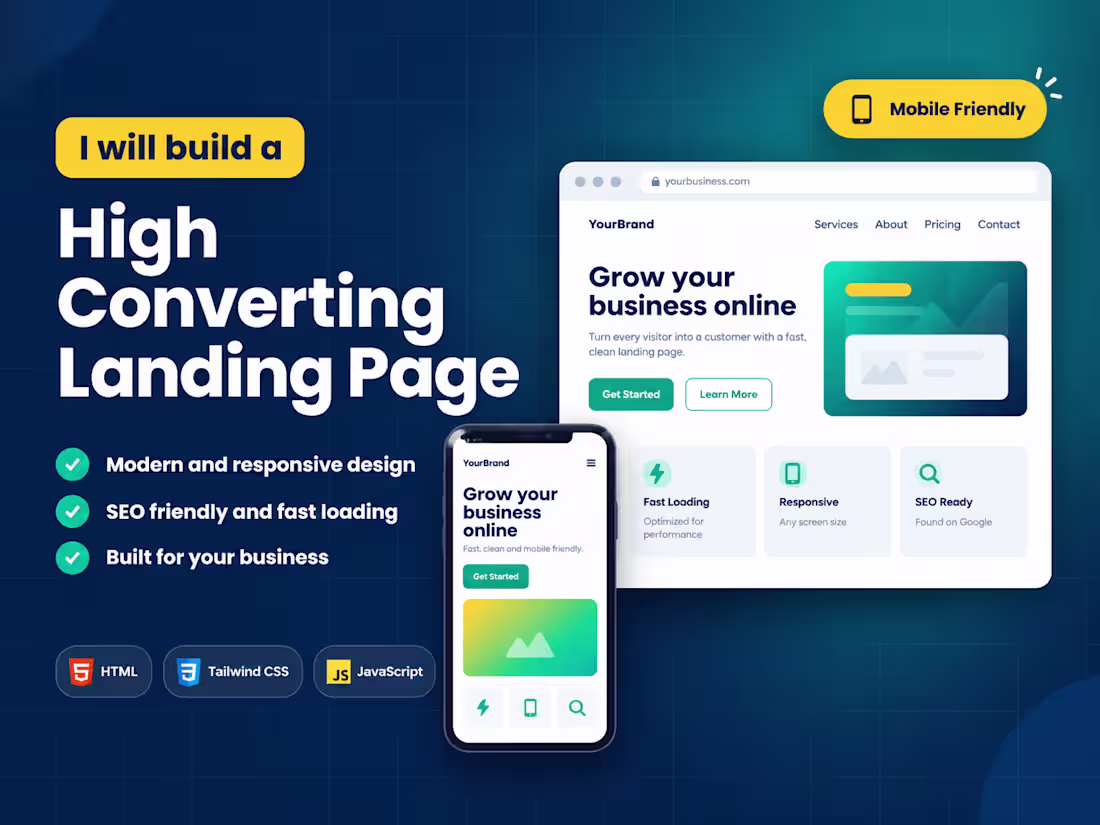 Cover image for I will build a responsive landing page for your business