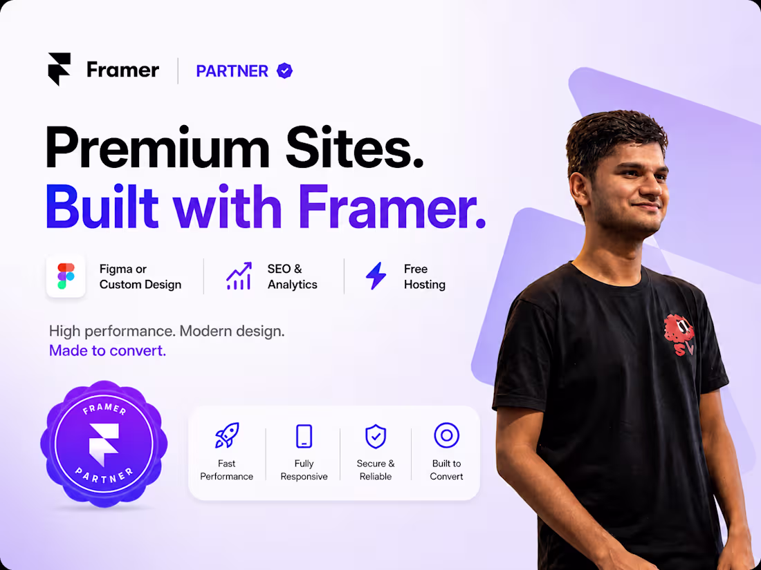 Cover image for Premium framer website with free hosting as a Framer Partner