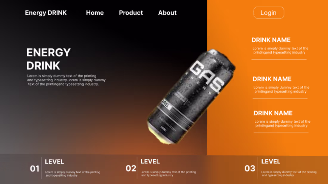Cover image for Landing Page design for energy drink promotion