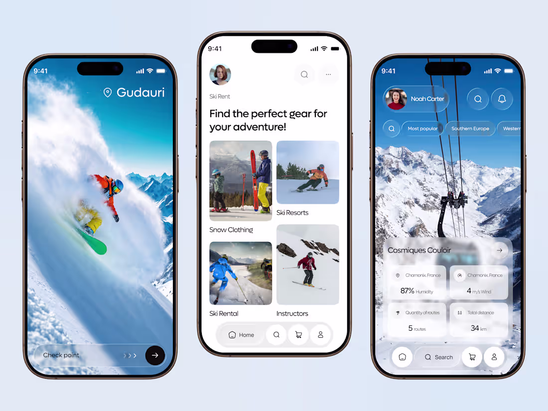 Cover image for SnowRide – Winter Adventure Mobile App Design Hello, Everyon...