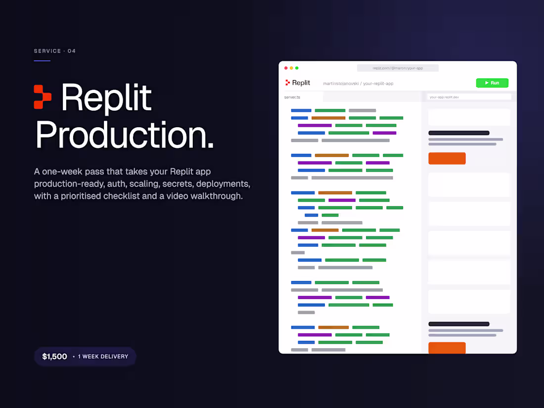 Cover image for Replit Production · App Audit & Hardening