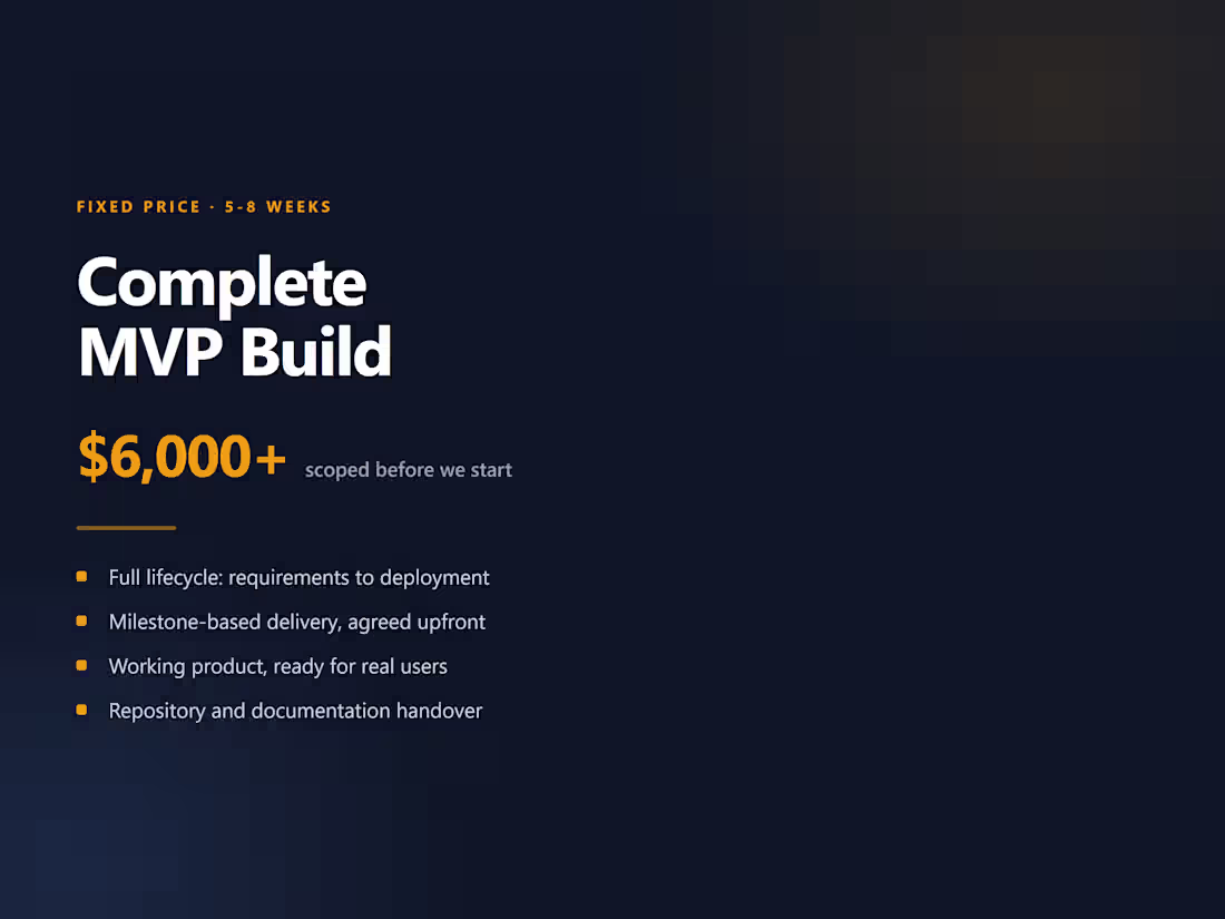 Cover image for Complete MVP Build — $6,000