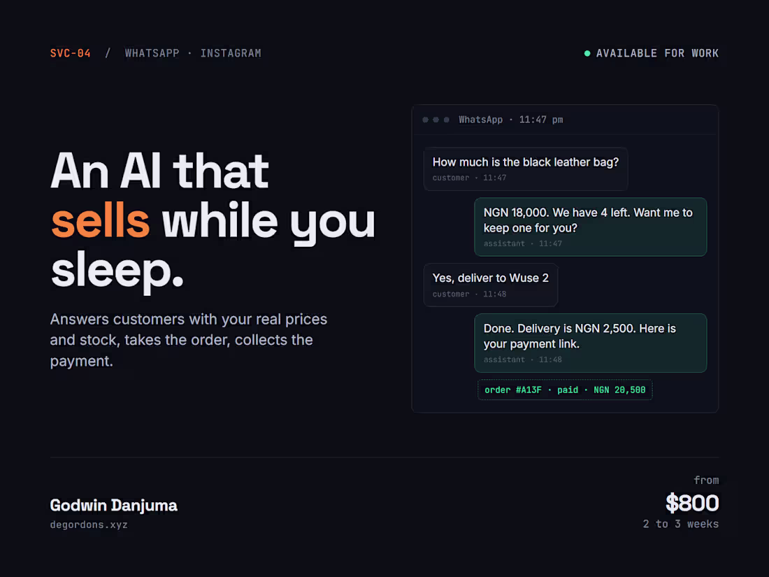 Cover image for WhatsApp or Instagram AI assistant