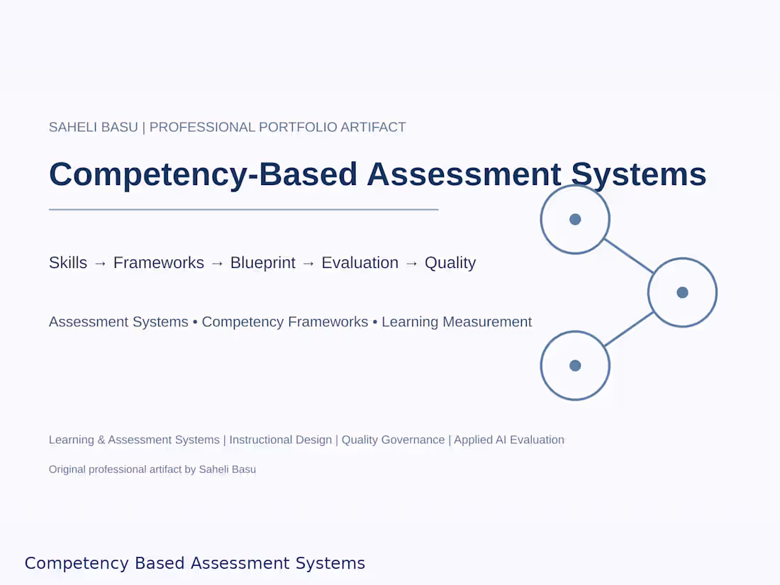 Cover image for Assessment System Design & Quality Frameworks