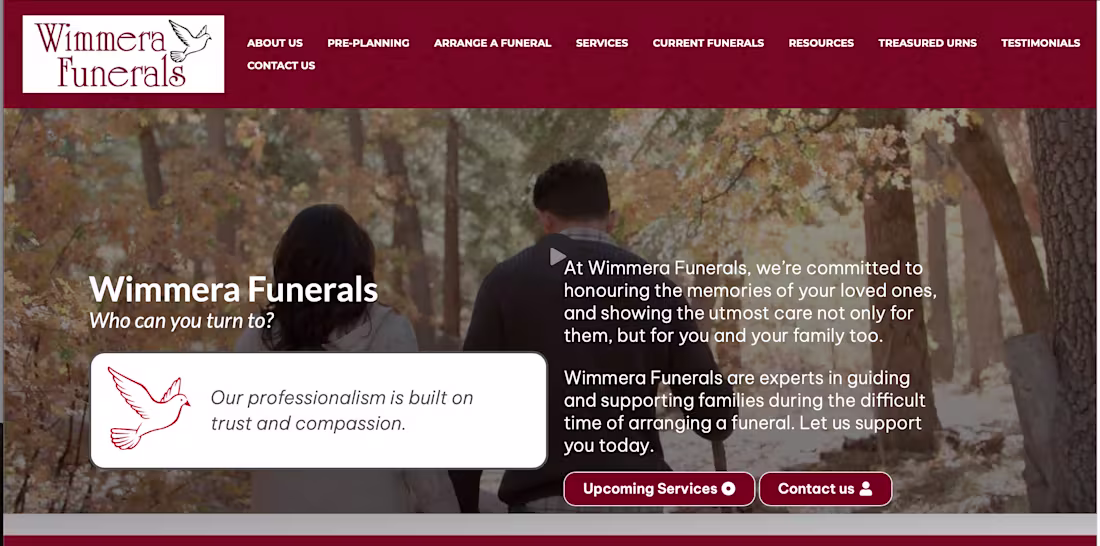 Cover image for Wimmera Funerals is a professional funeral