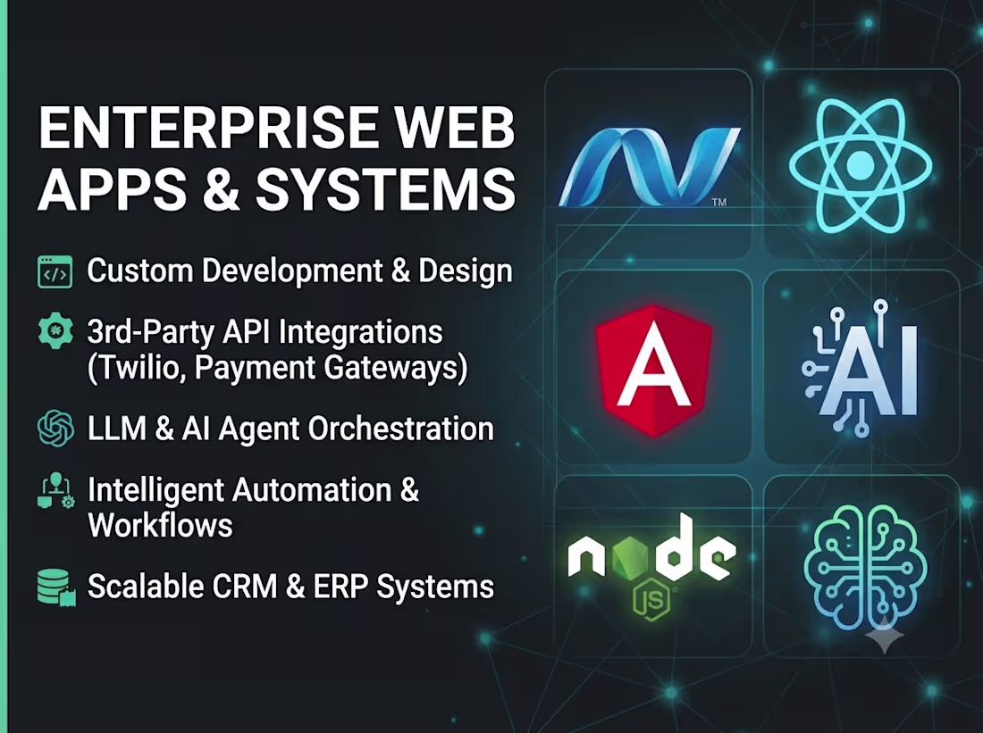 Cover image for Enterprise Web Apps, CRMs & Intelligent AI Automation