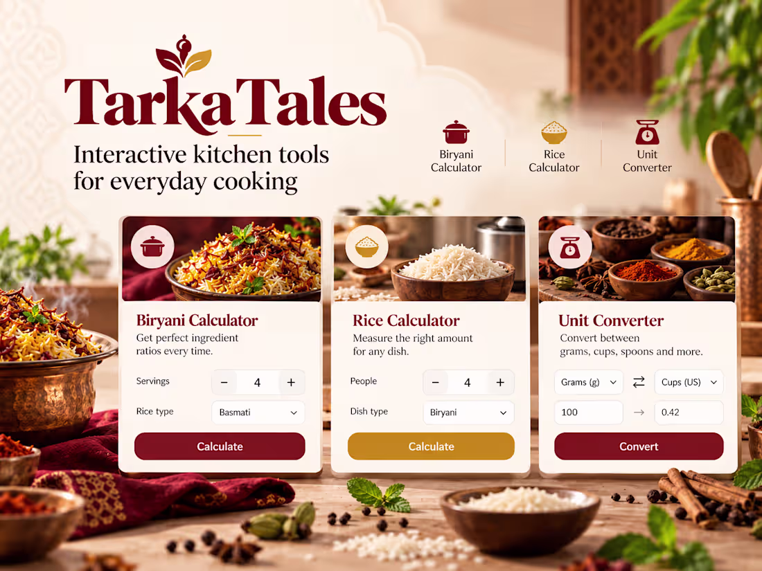 Cover image for Tarka Tales. Food Content & Utility Web Platform
