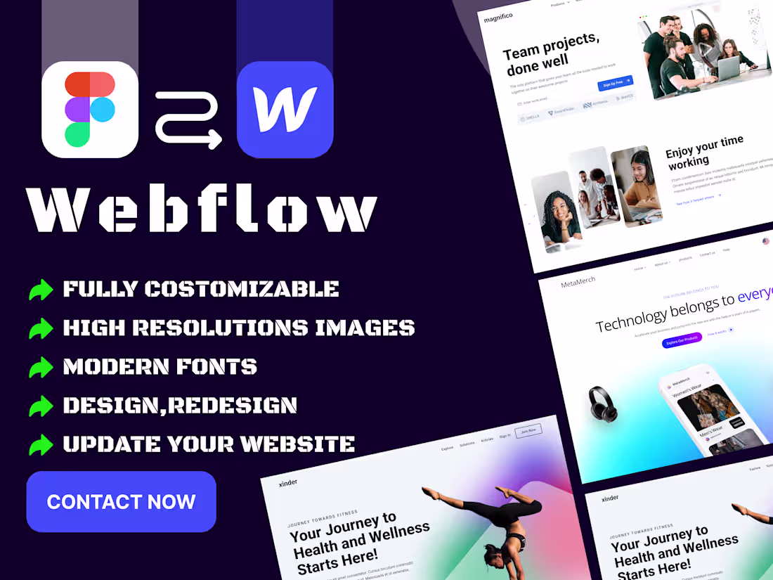 Cover image for Full website development in Webflow, including responsive pa...