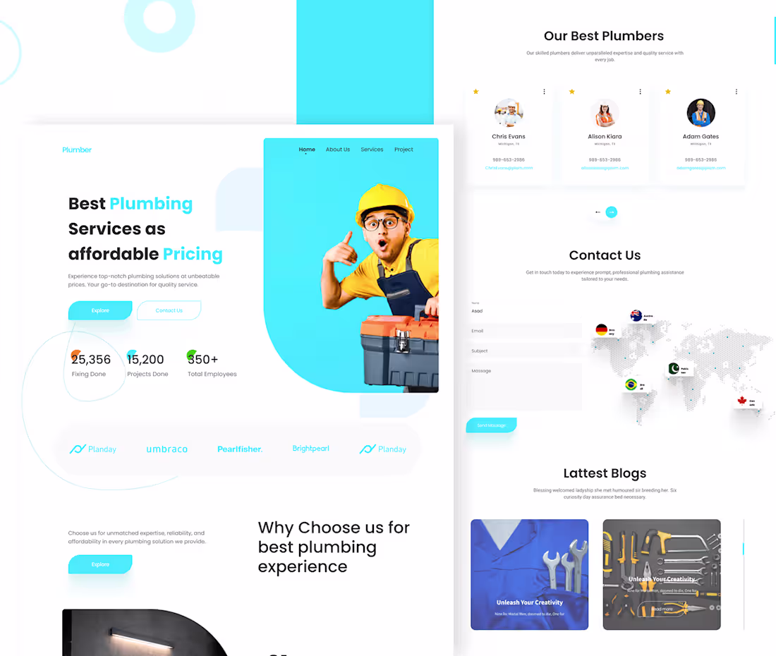 Cover image for Plumber Services Lamding Page