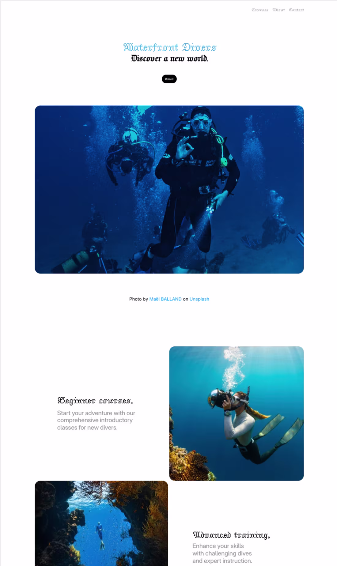 Cover image for A UI landing page for