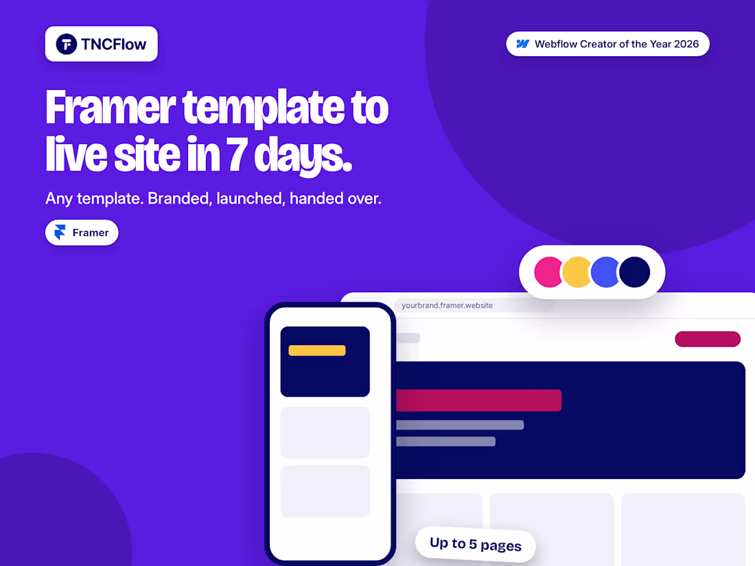 Cover image for Framer Template Customization: Any Template, Up to 5 Pages