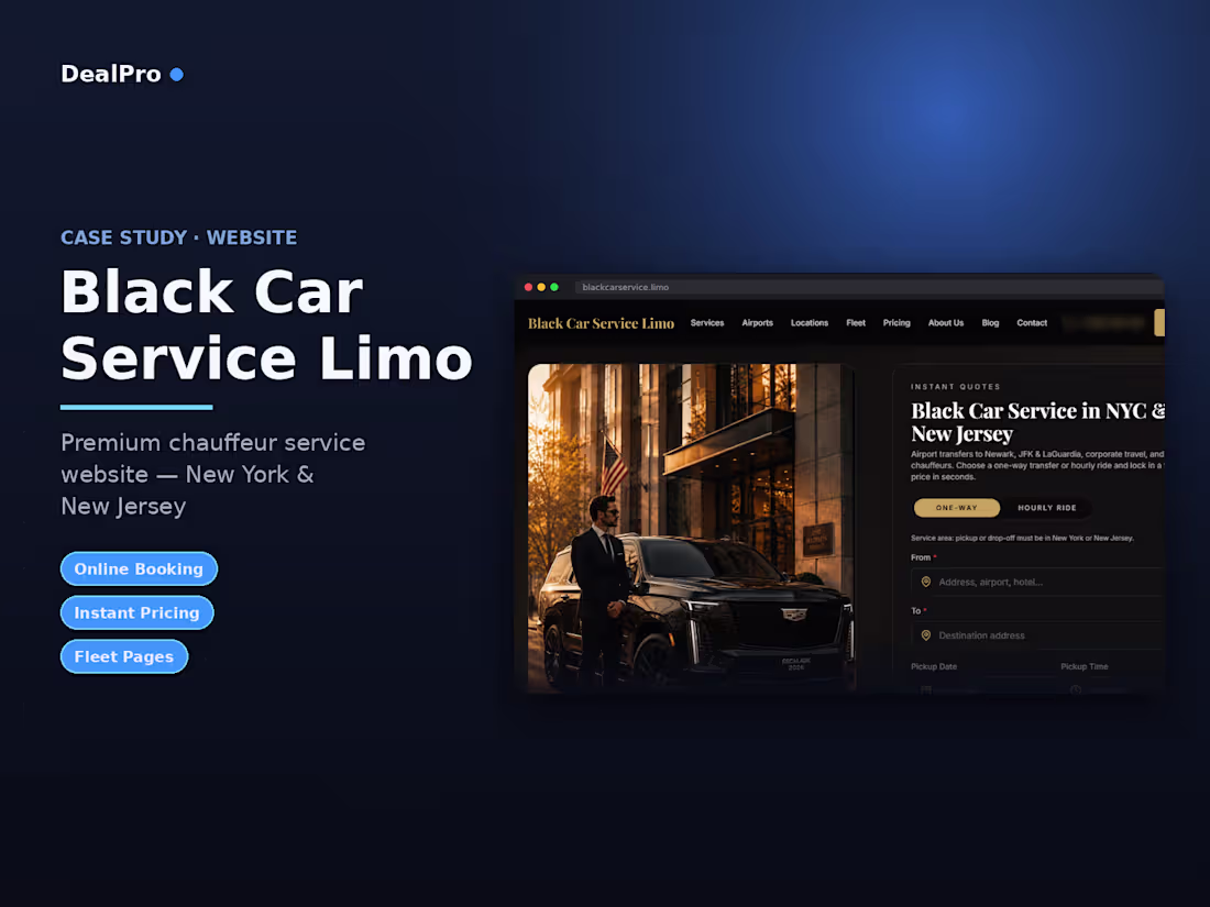 Cover image for Chauffeur Service Website — Booking with Instant Pricing