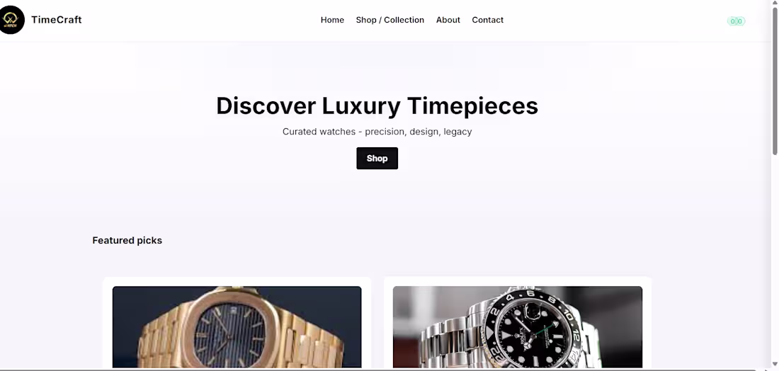 Cover image for An online watch store created