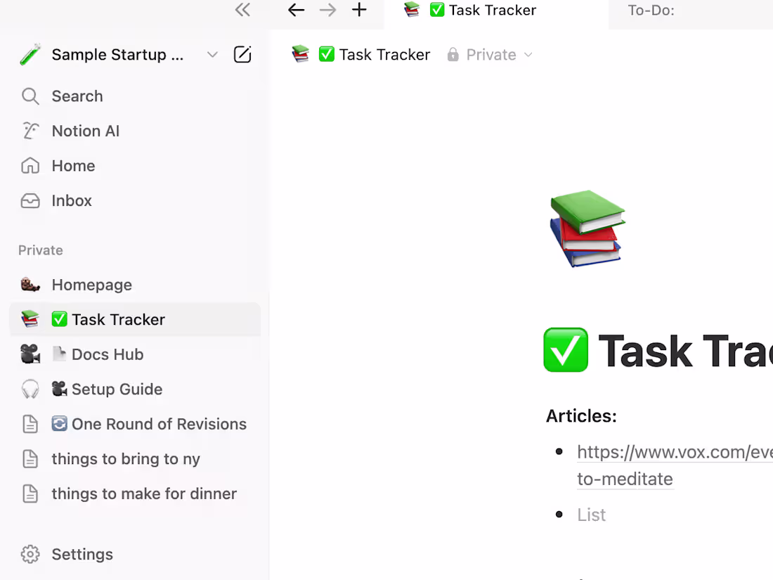 Cover image for Notion Workspace Setup for Startups & Small Teams