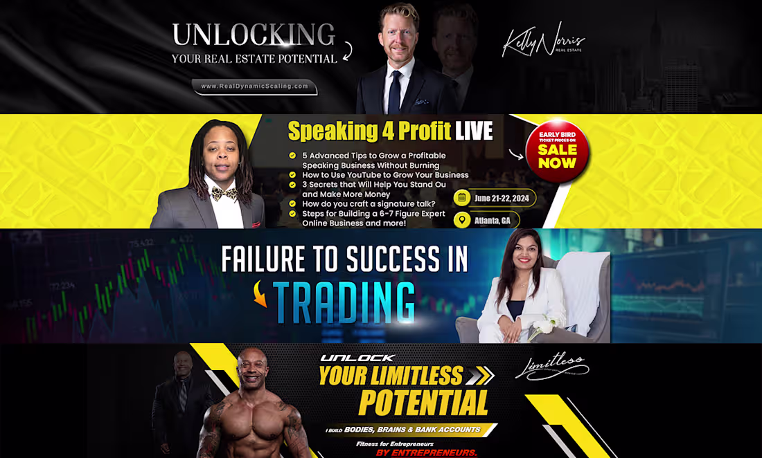 Cover image for Professional Mobile optimised YouTube Channel art