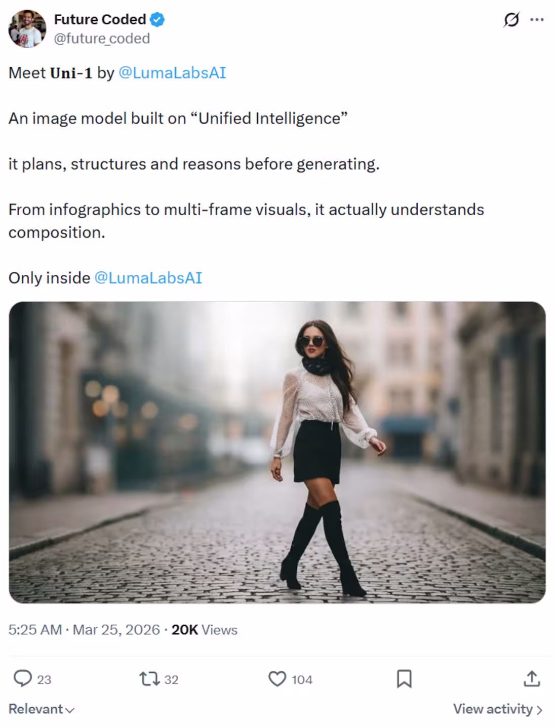 Cover image for Luma AI’s Uni-1 agent is