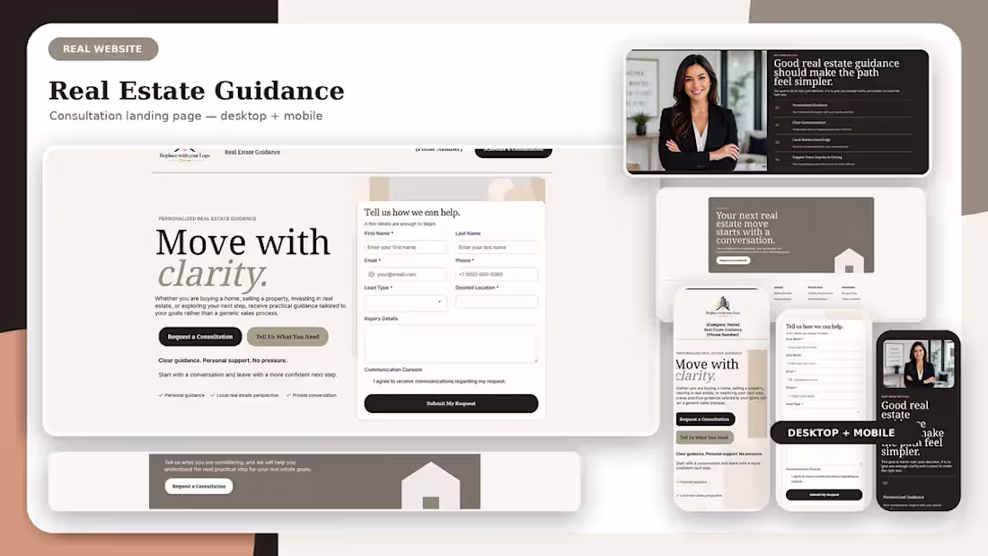 Cover image for Real State Consultation Landing Page