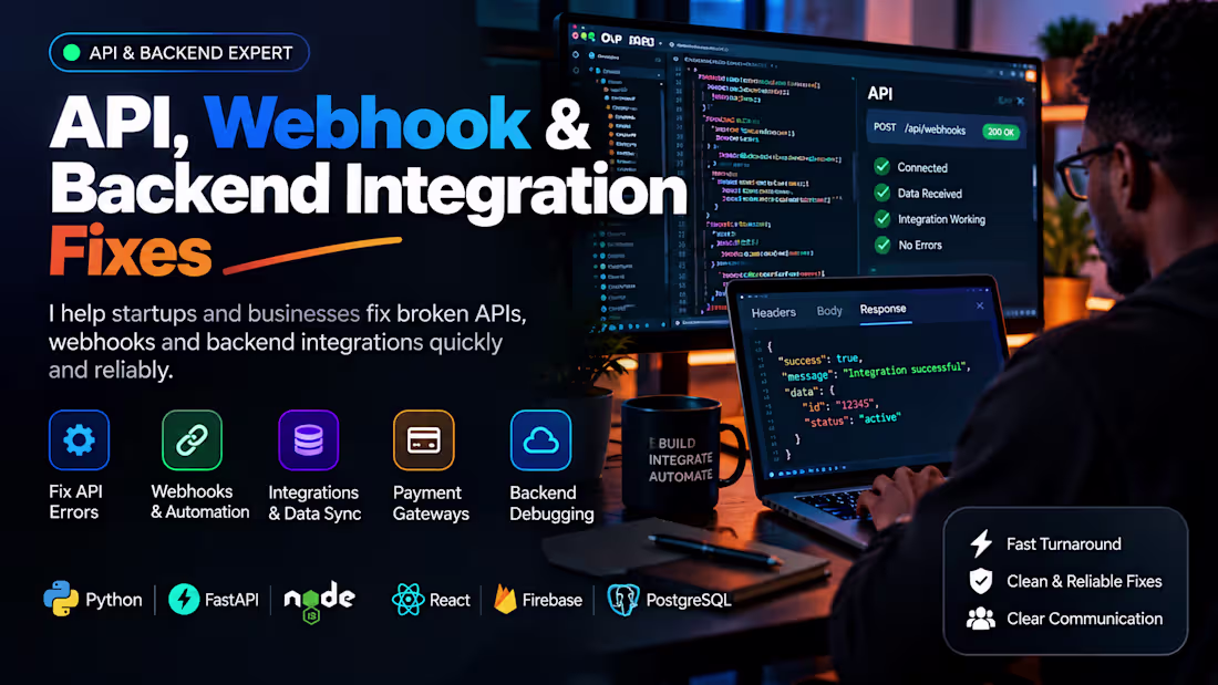 Cover image for I will fix your API, webhook or backend integration