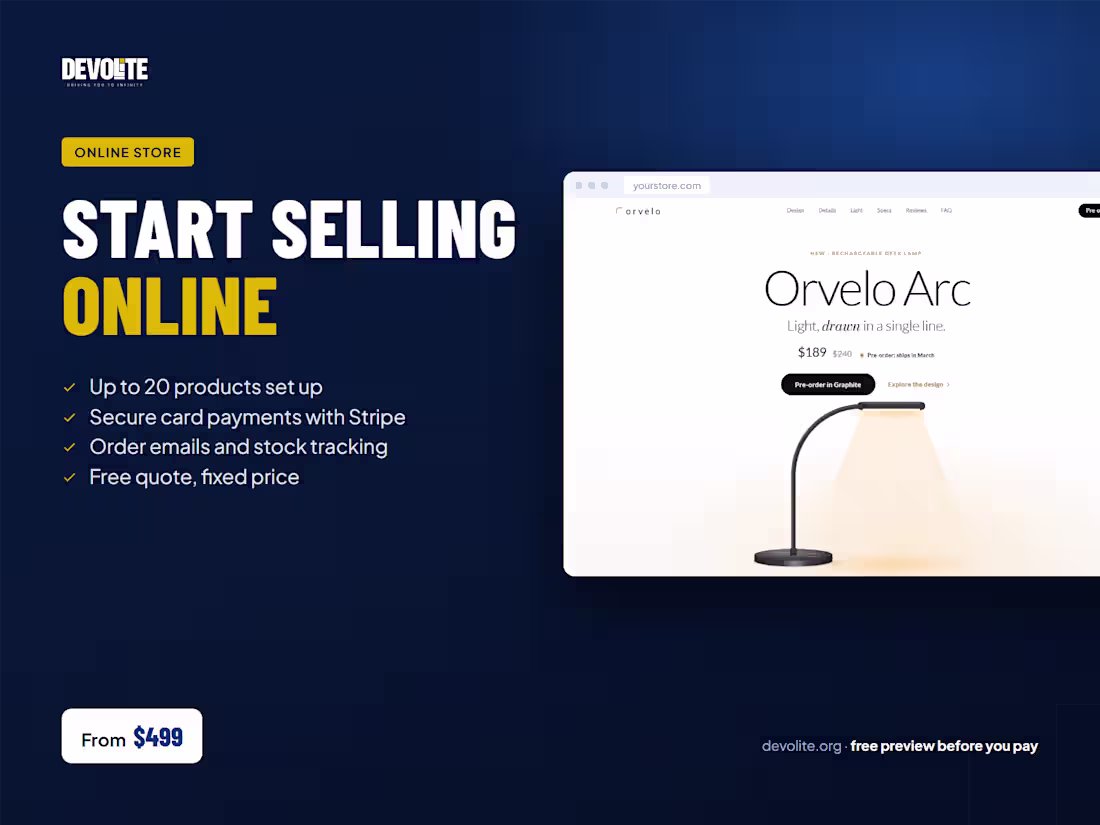 Cover image for Online store with secure card payments, built for you