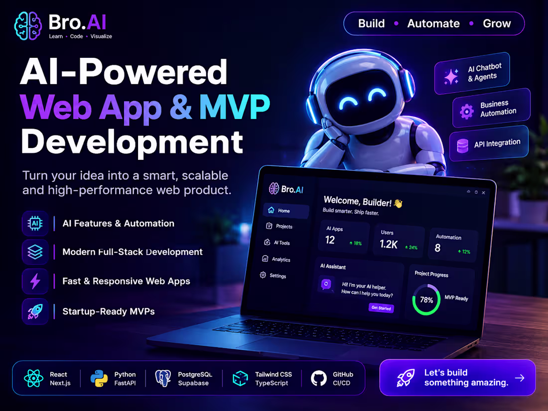 Cover image for I will build an AI-powered web app or MVP