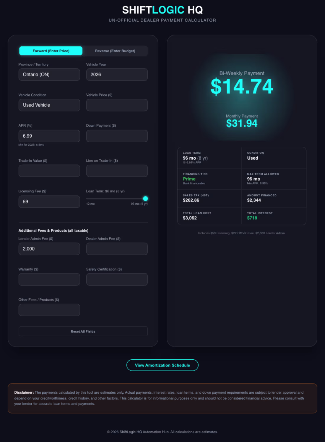 Cover image for Auto Loan Calculator — Interactive