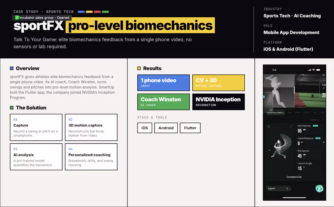 Cover image for sportFX is an AI biomechanics