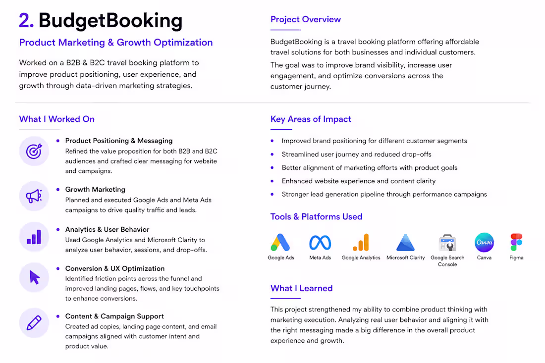 Cover image for BudgetBooking – Product Marketing &
