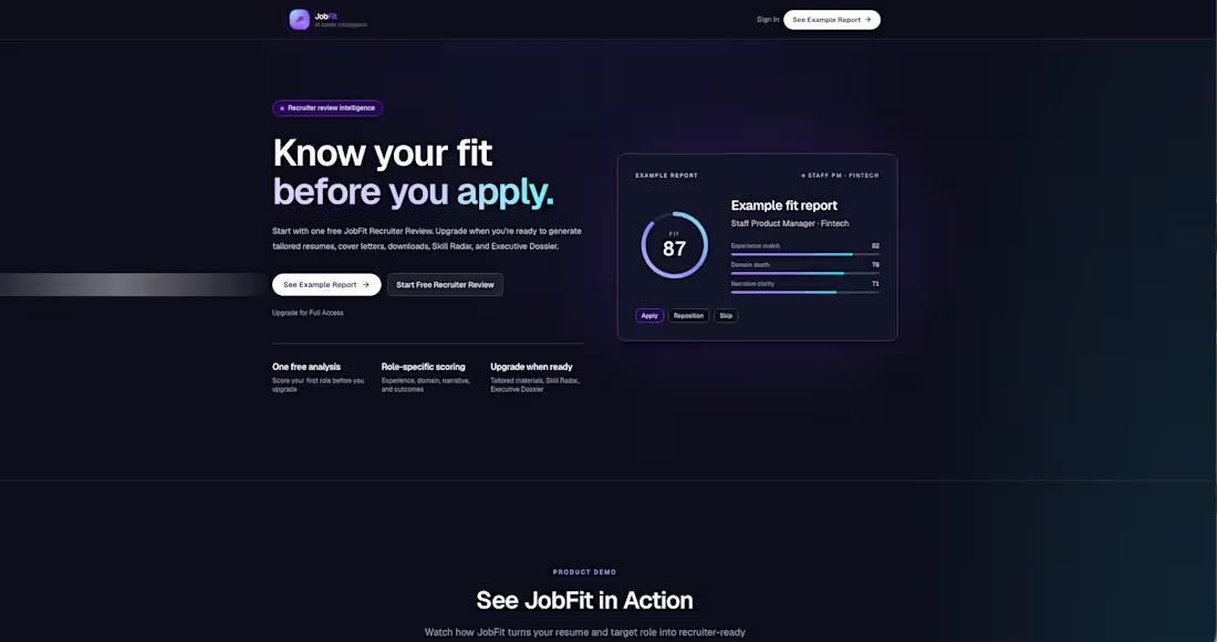 Cover image for Jobfit, Enterprise level Saas AI