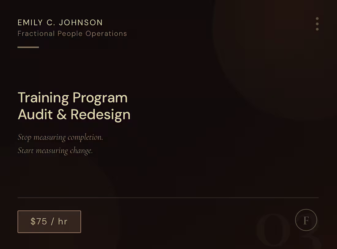 Cover image for Training Program Audit & Redesign