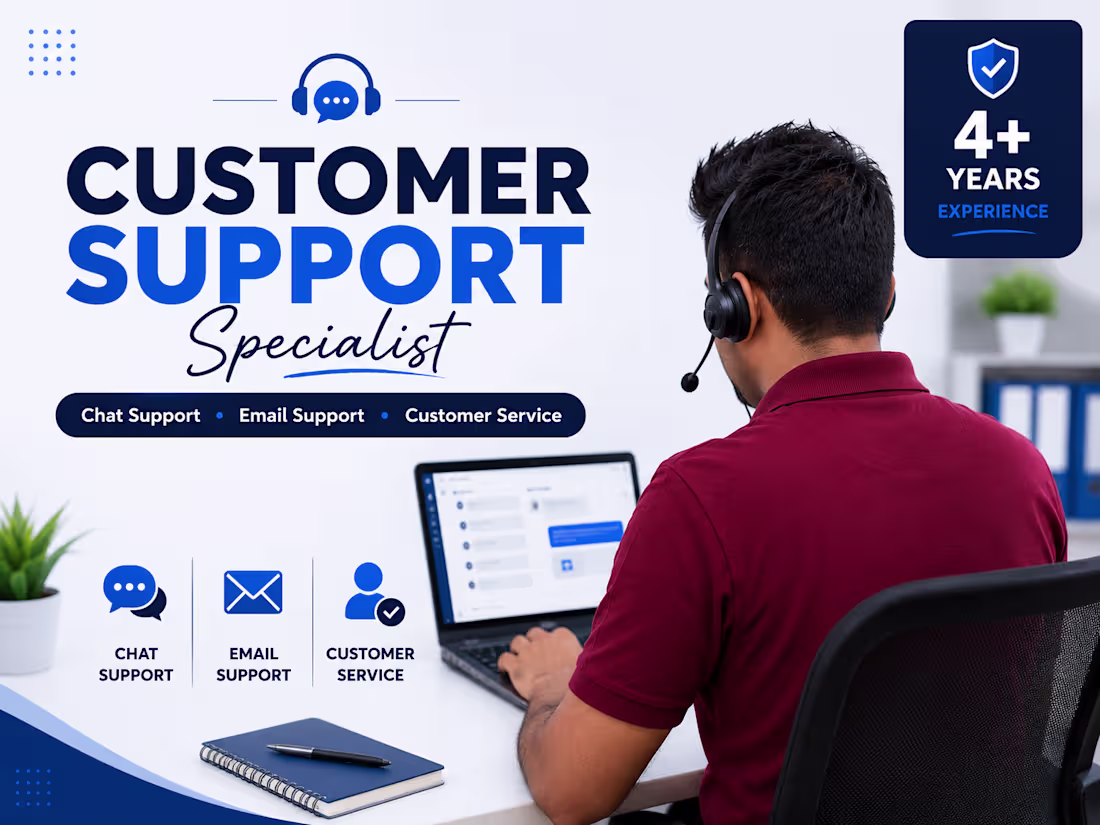 Cover image for Customer Support Representative, Email & Chat Support Specialist
