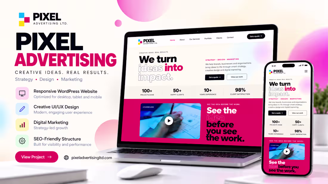 Cover image for Pixel Advertising Ltd. – WordPress Website Design & Development